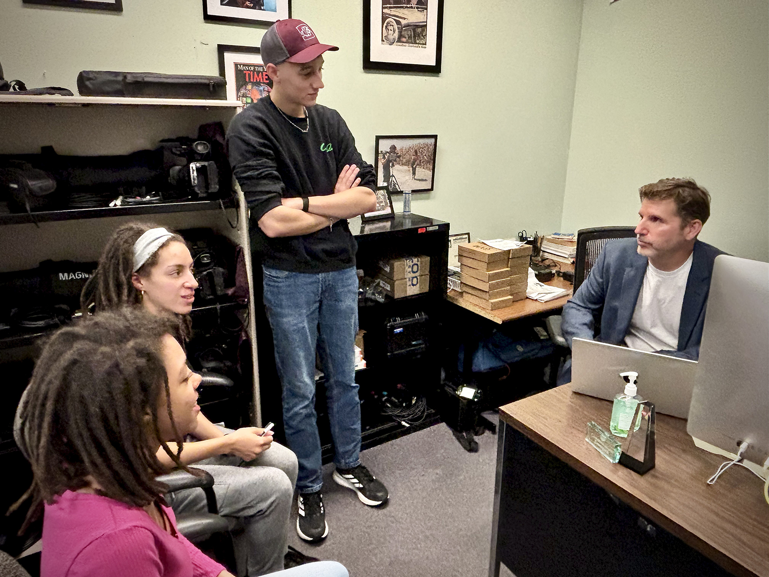 River Region staff talks over plans.