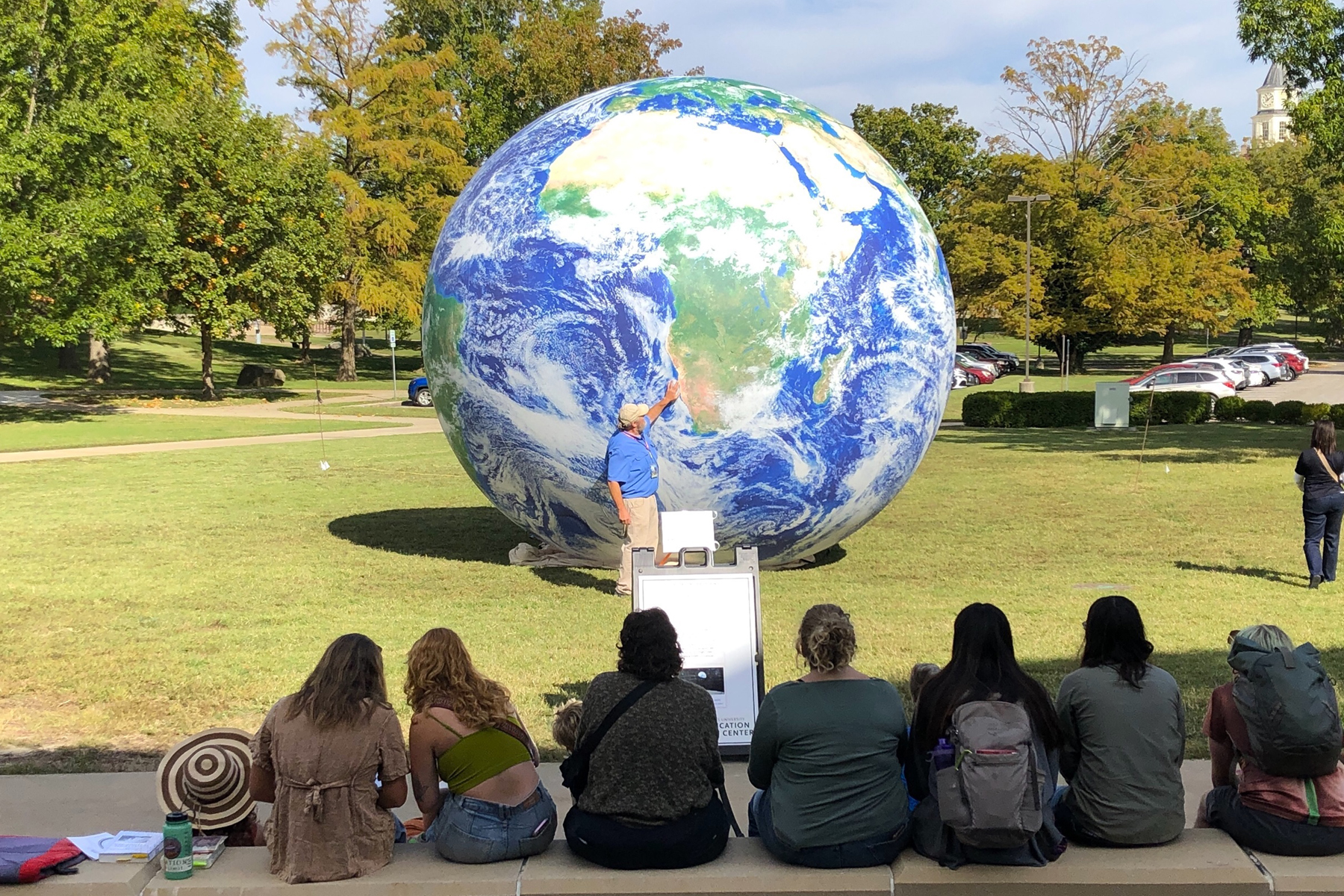 The globe of earth outdoor display.
