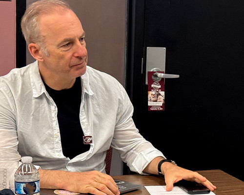 Bob Odnekirk being interviewed.