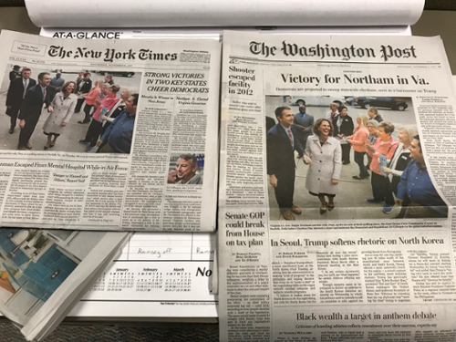 Image of New York Times and Northam pic.