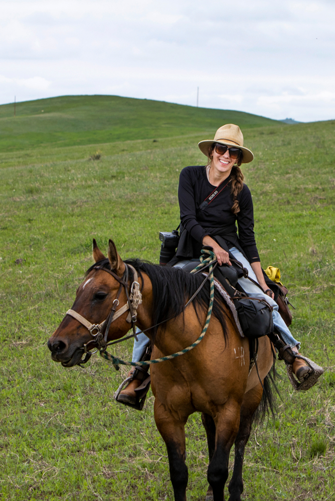 Julia on horseback