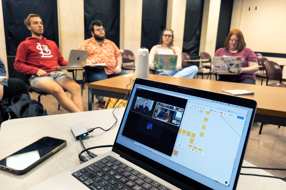 students on video call